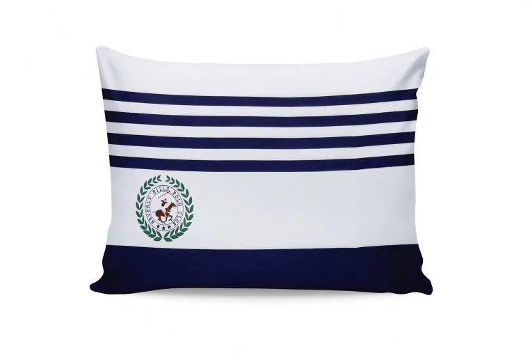 Lot de coussins 2 faces en coton, Beverly Hills Polo Club BHPC 003 Marine / Blanc, 50 x 70 cm