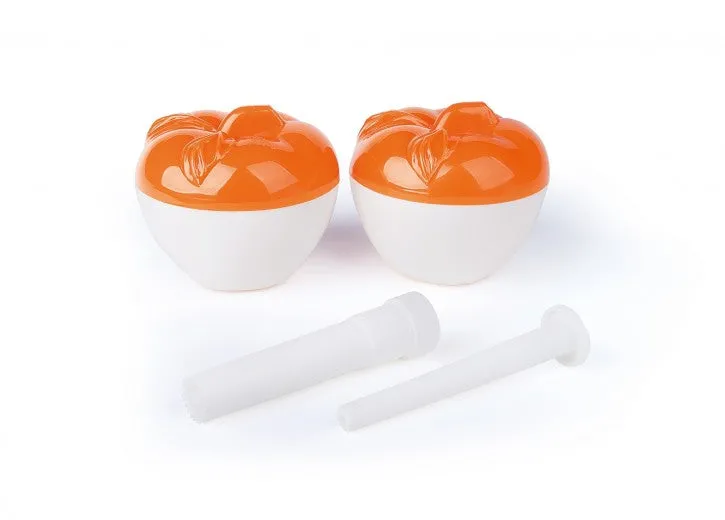 Lot de 2 pommes à cuire au micro-ondes, en polypropylène, Ø11xH10 cm, Quick Cook Blanc