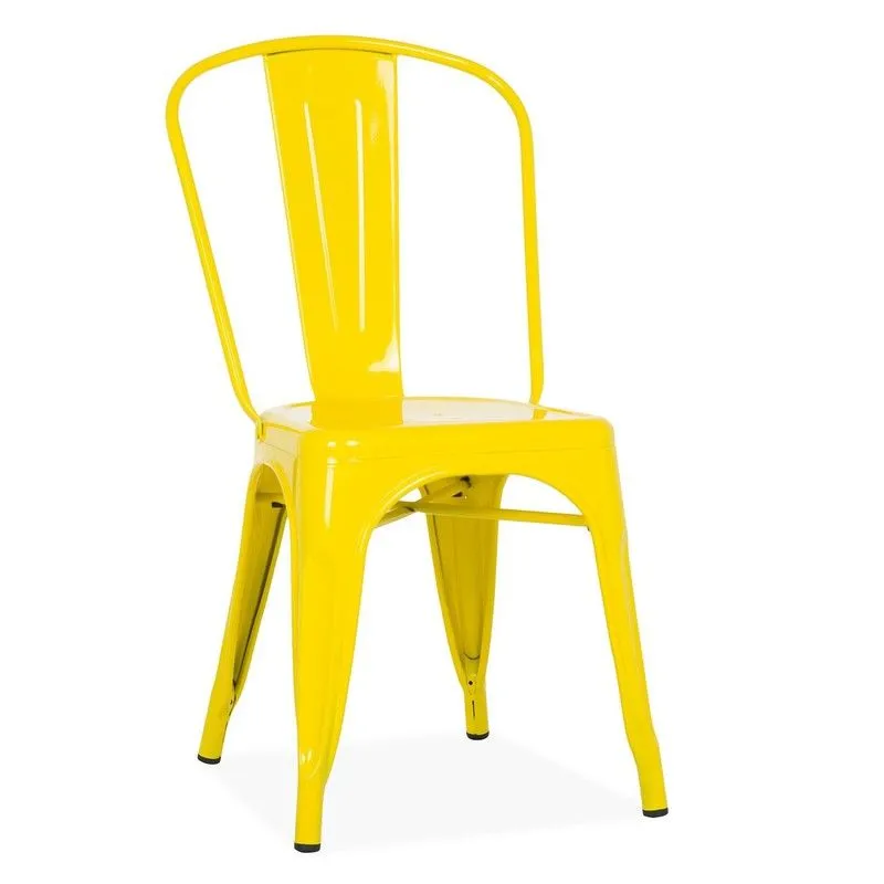Chaise en acier jaune 45 x 52 x 85,5 cm