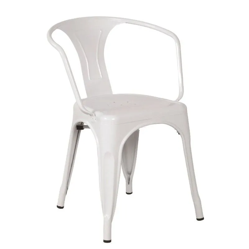 Chaise en acier blanc 52,5 x 52 x 71,5 cm