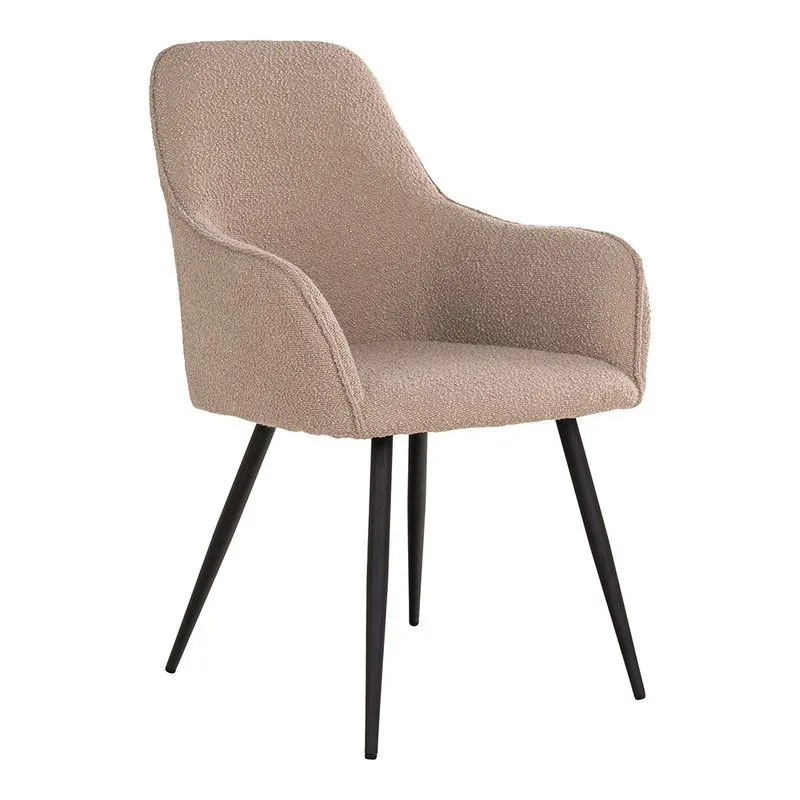 Chaise de salle à manger en tissu bouclé beige, 65 x 57 x 87 cm | Port