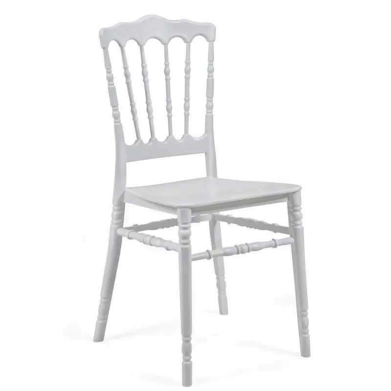 Chaise de salle à manger de mariage en plastique blanc, 40x43x92 cm