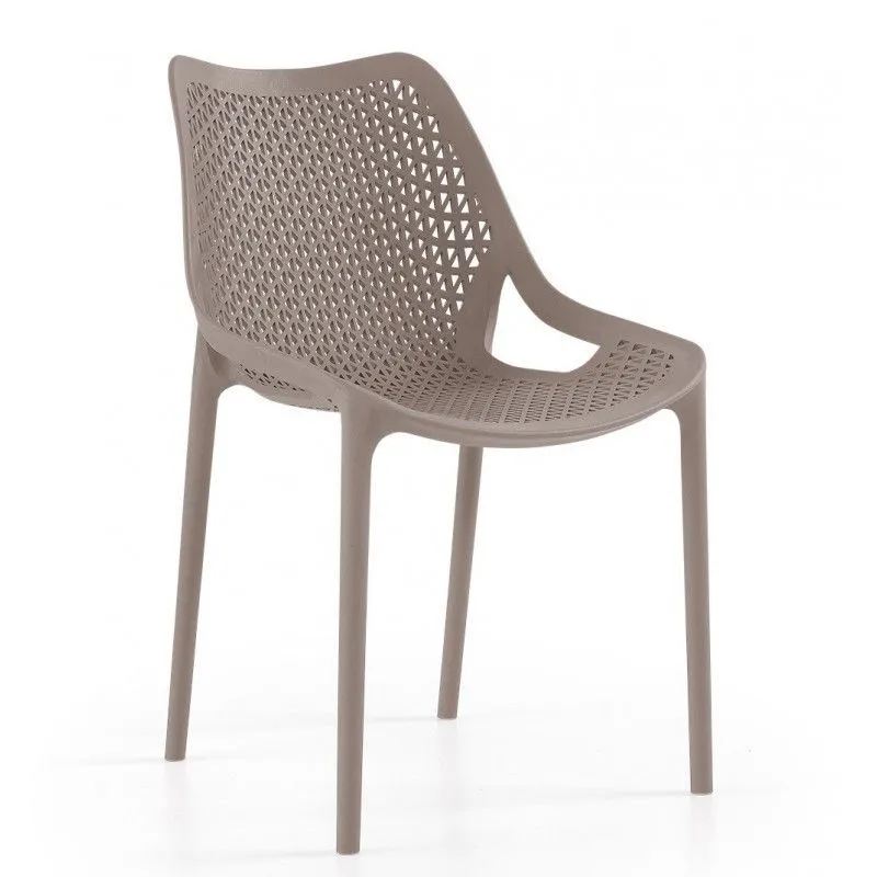 Bill chaise de jardin en plastique taupe, 60x50x81 cm