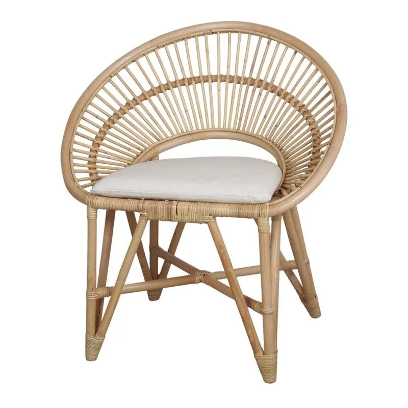 Chaise en rotin naturel, 76 x 52 x 84,5 cm | Rayman
