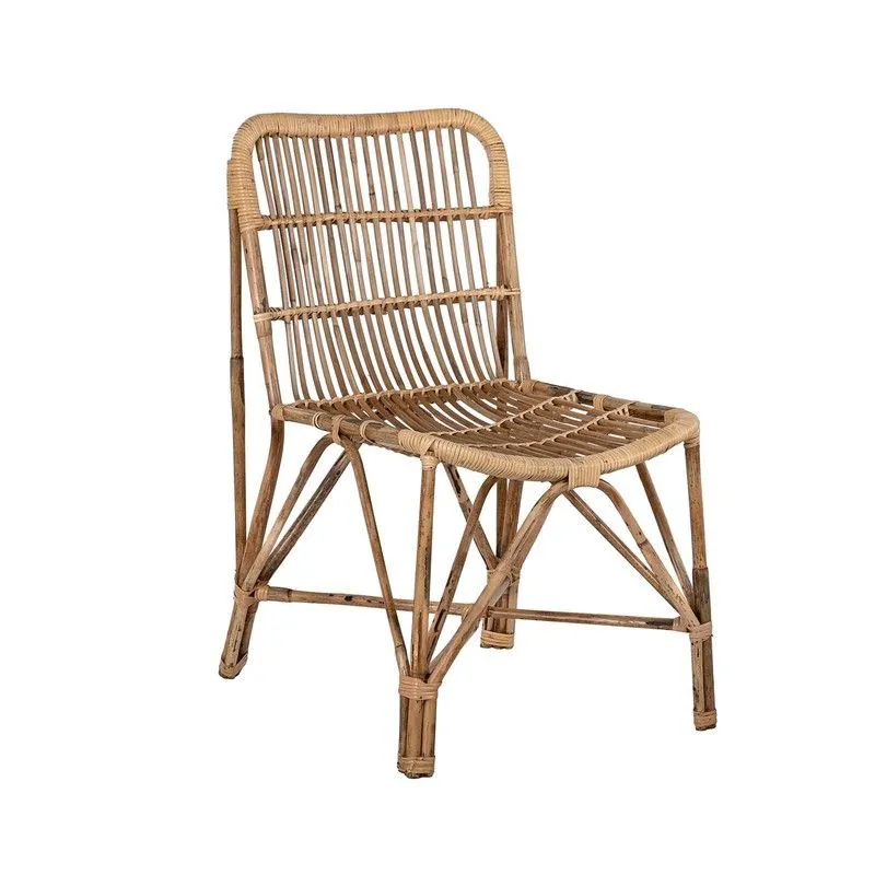 Chaise de jardin en rotin et bambou naturel, 47 x 61 x 84 cm | Bord de mer