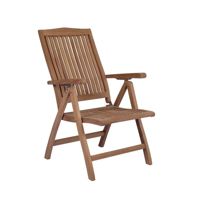 Fauteuil de jardin inclinable en bois de teck miel, 62 x 75 x 111 cm | Naga