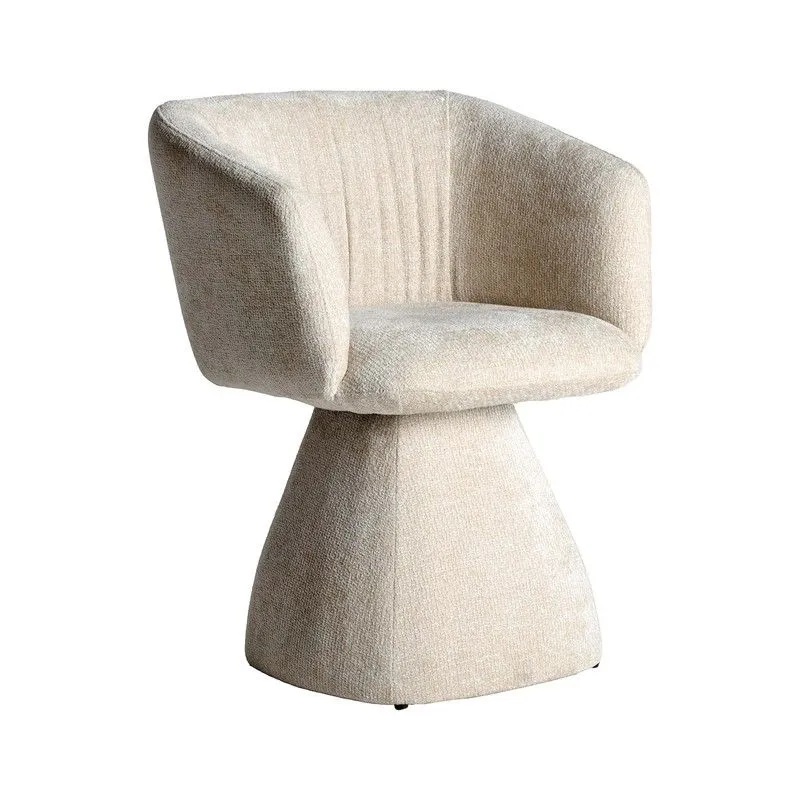 Fauteuil en tissu beige, 60 x 59 x 78 cm | Bellac