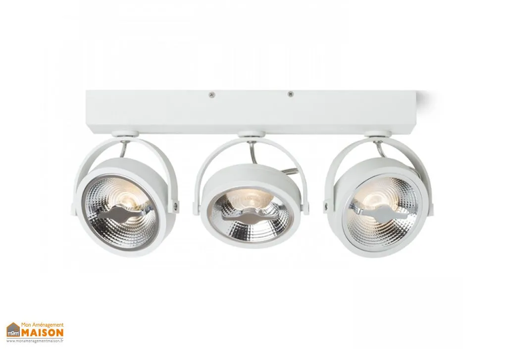Spot LED 3 Réflecteurs Orientables en Métal Kelly III (Pls Coloris)