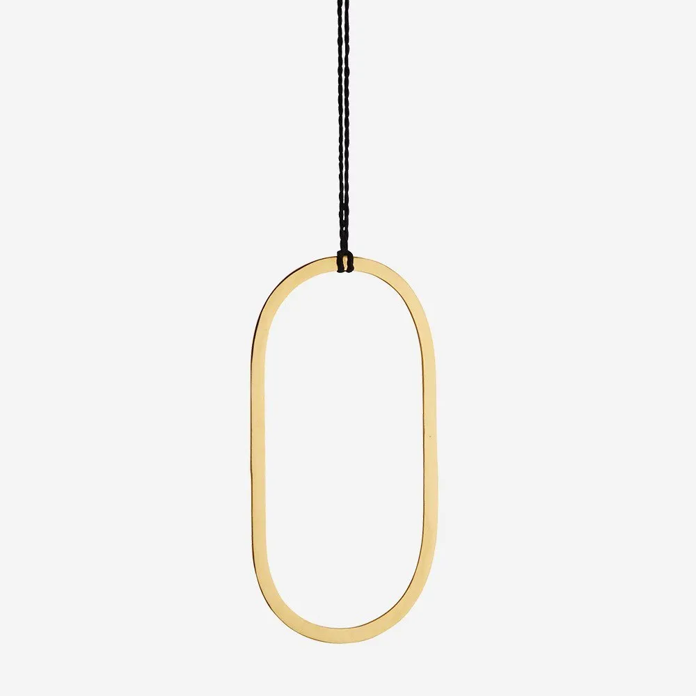 Suspension en métal décorative Ovale - coloris doré