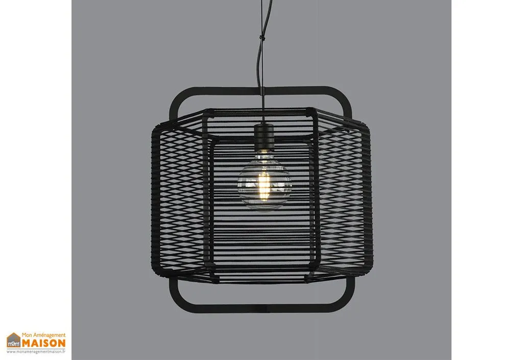 Suspension luminaire en métal et corde polypropylène Corda ⧄ 50 cm