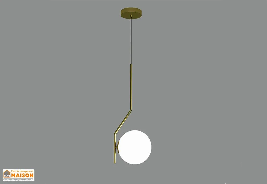 Suspension Luminaire en Métal et Verre Maui