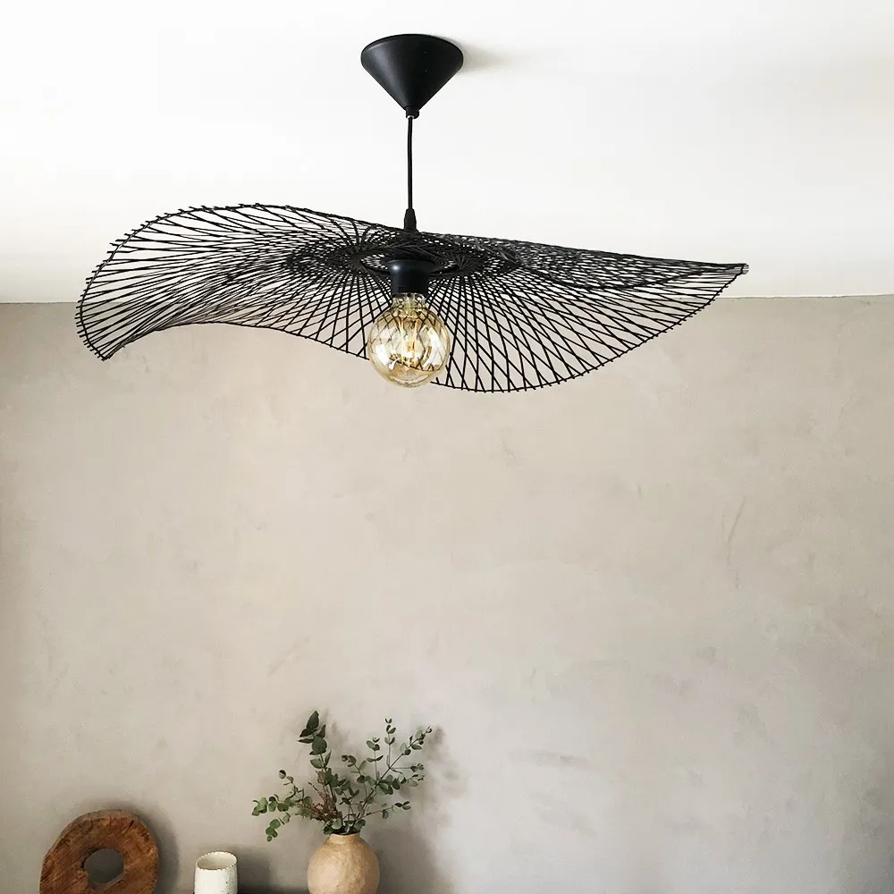 Abat-Jour ondulé Libellule en Bambou Coloris Noir - 3 Tailles