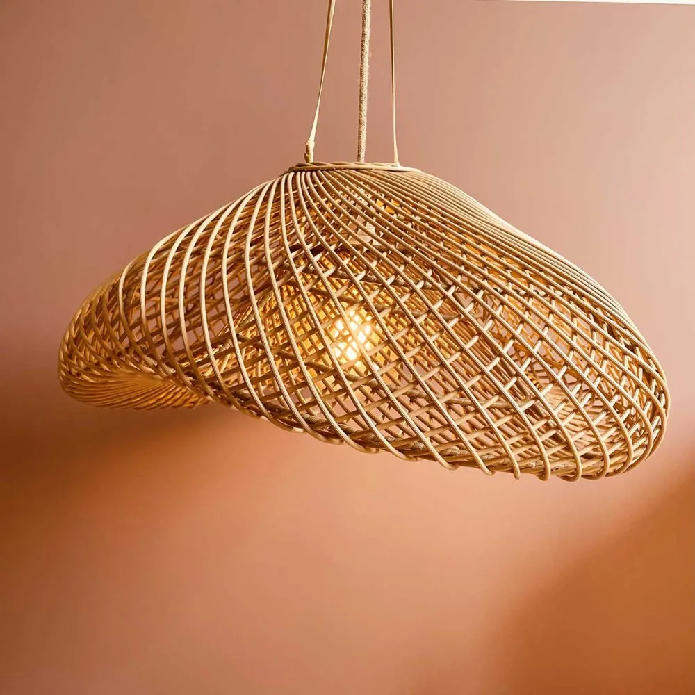 Abat jour pour extérieur imitation rotin faite main à Bali - Taille M