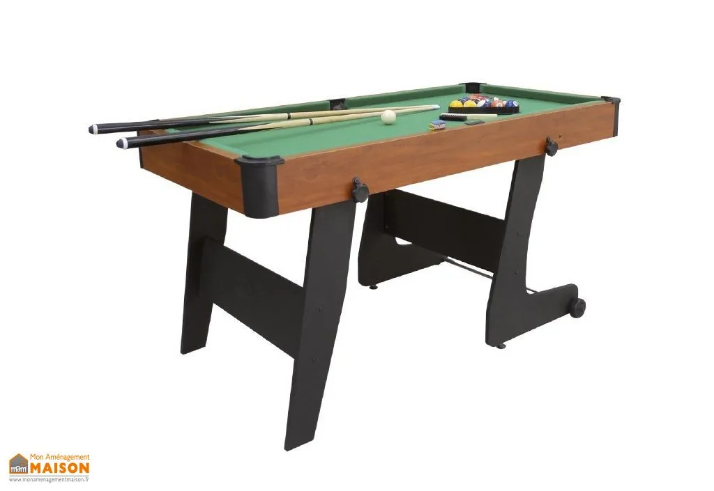 Billard pliable en bois - 76 x 152 x 78 cm