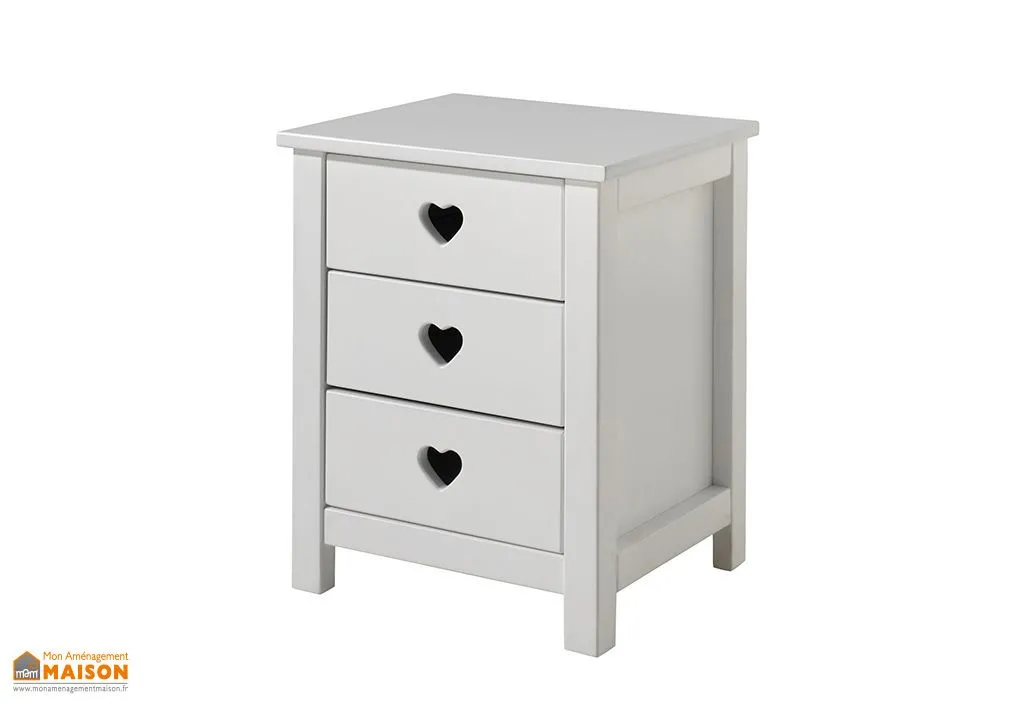 Table de Chevet en Bois de Pin et MDF Amori