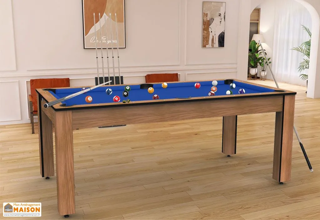 Billard américain convertible en bois – Hêtre boisé