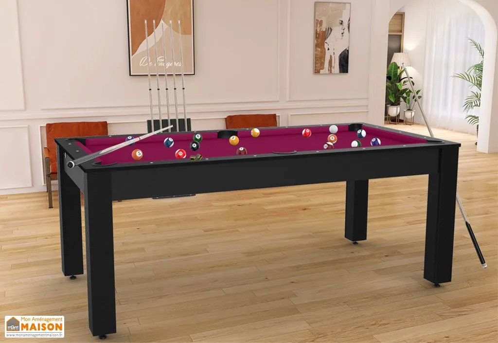 Billard américain convertible en bois – Noir grainé