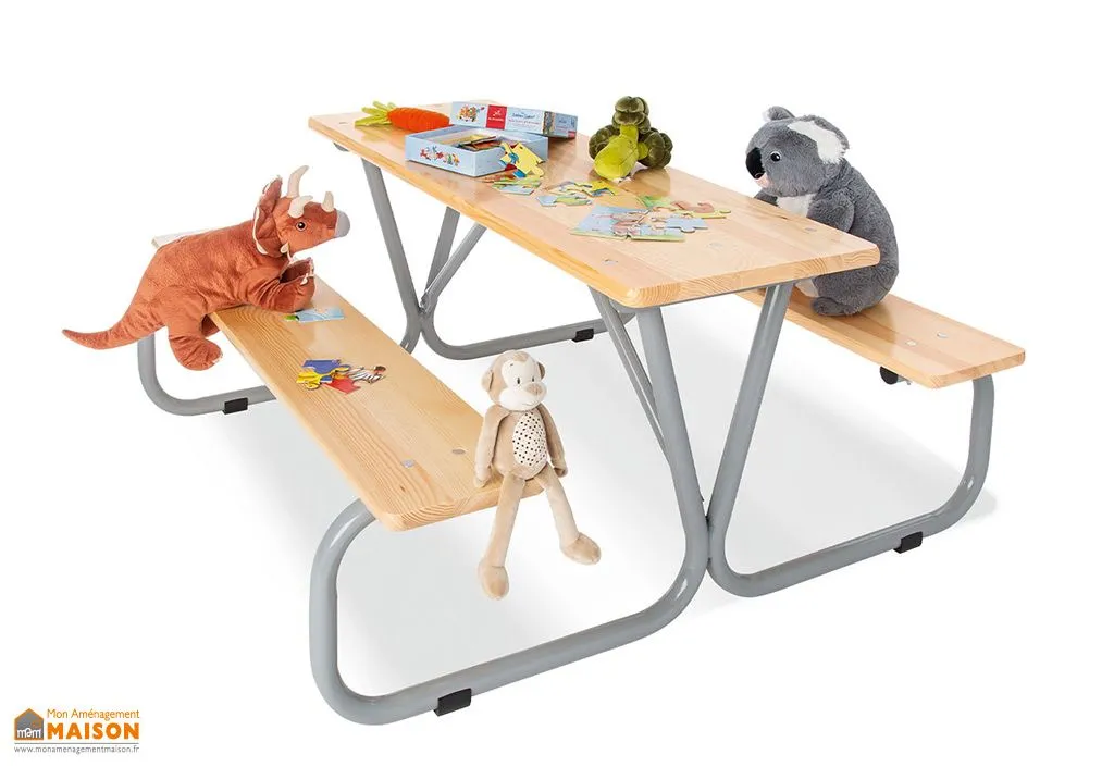 Table de pique-nique en bois pour enfants - Michel