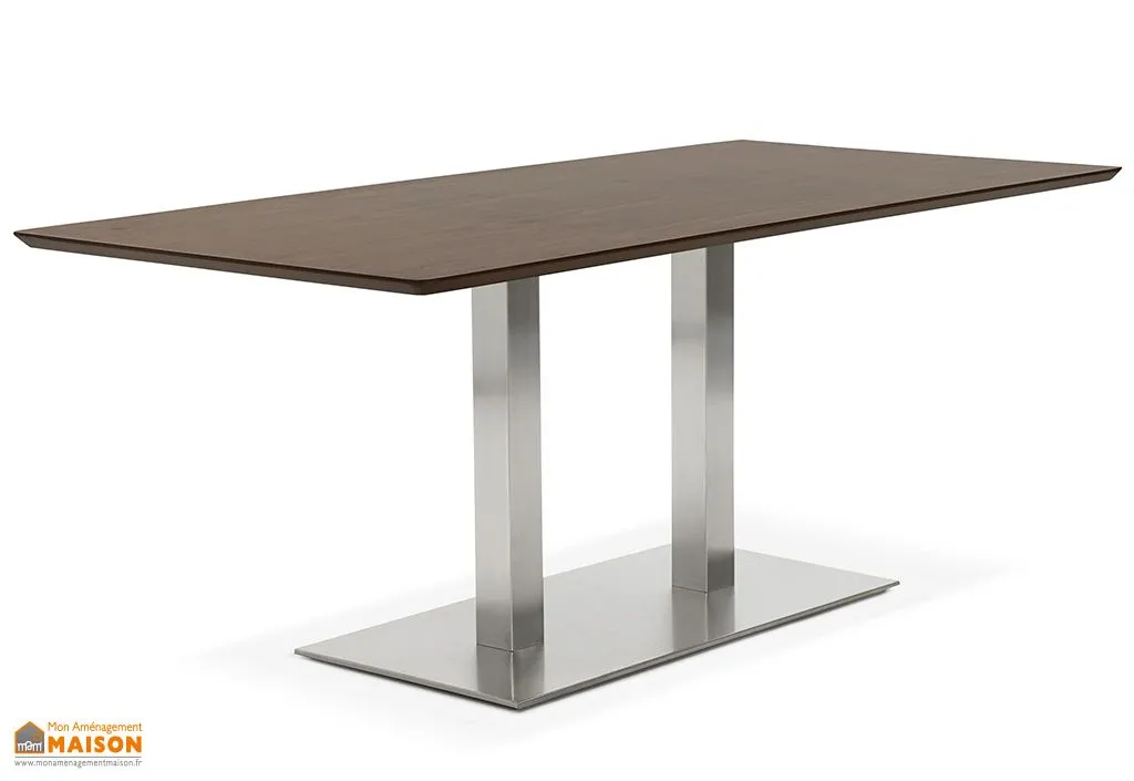 Table à Manger Design en Acier et Bois Recta Noyer 180 cm
