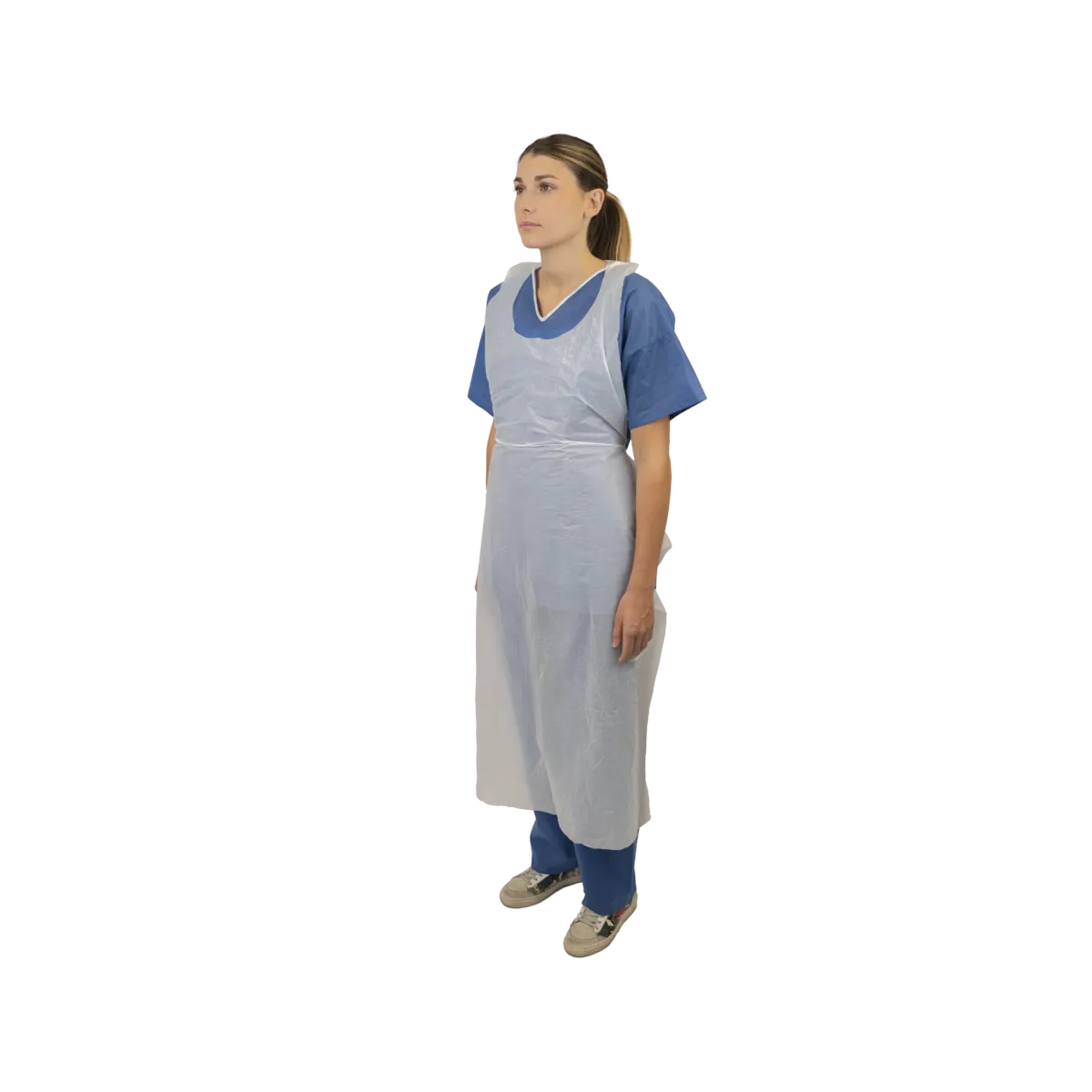 Tablier PE blanc gaufré 25ù 120*70 cm - par 100