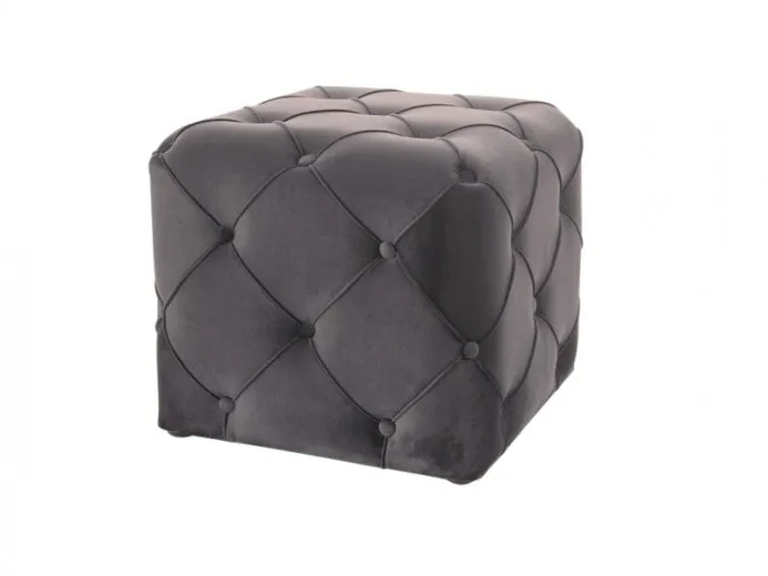 Tabouret tapissé de tissu Aviva K Velvet Gris, l50xA50xH45 cm