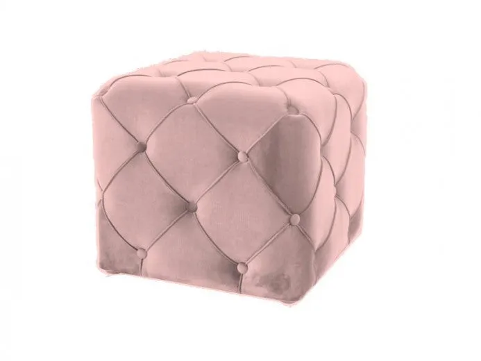 Tabouret tapissé de tissu Aviva K Velvet Rose, l50xA50xH45 cm