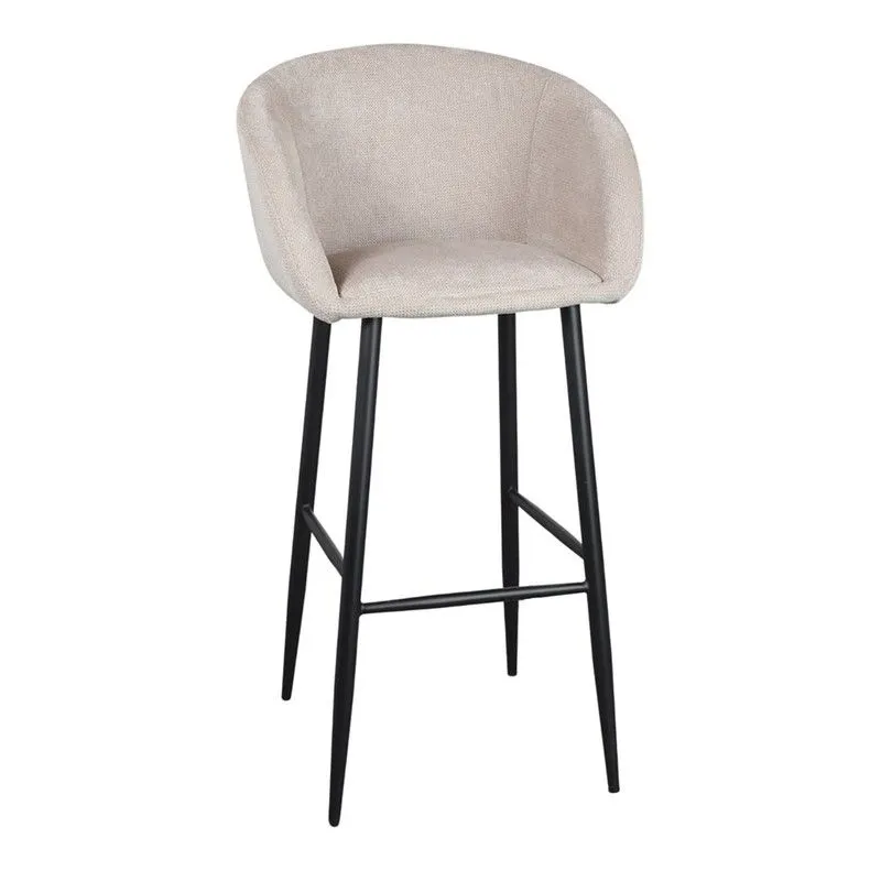 Tabouret haut en acier et tissu gris et noir, 54 x 53 x 102 cm | Sagari