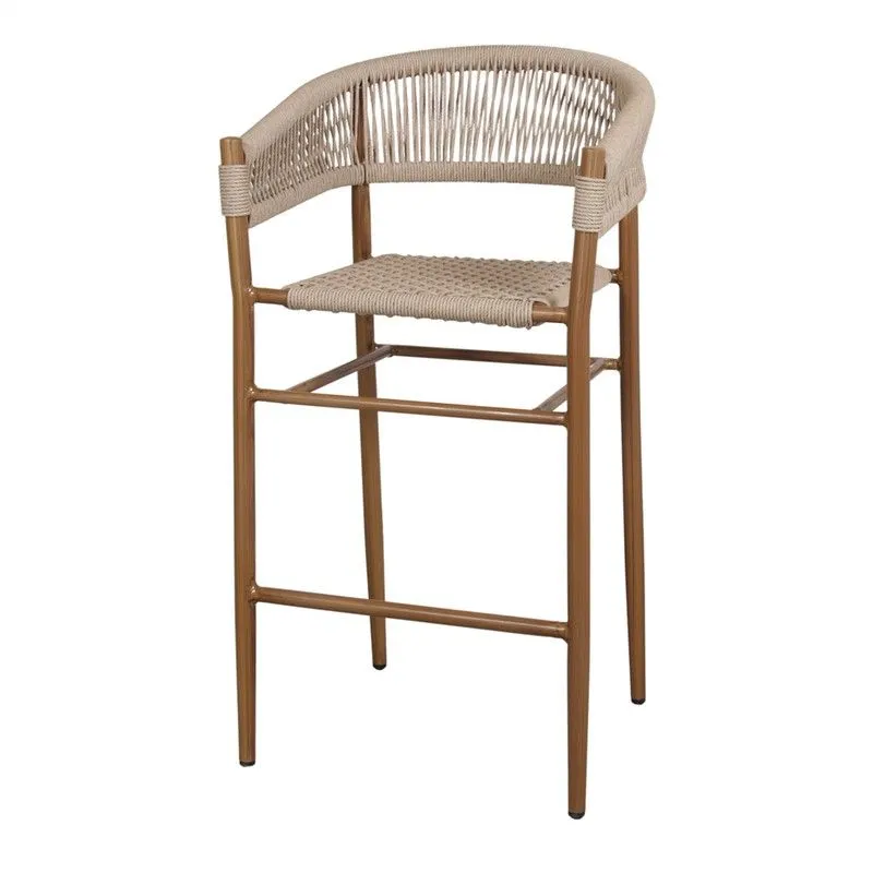 Tabouret haut en corde synthétique naturelle, 57 x 58 x 107,5 cm | martins