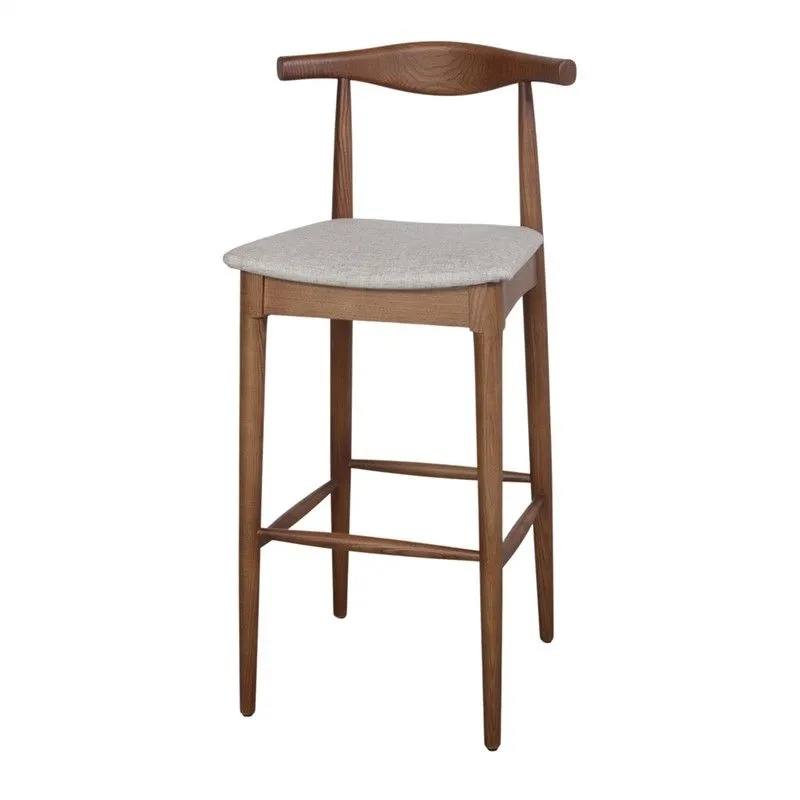 Tabouret haut en frêne beige et similicuir, 51 x 47 x 107 cm | Hansen