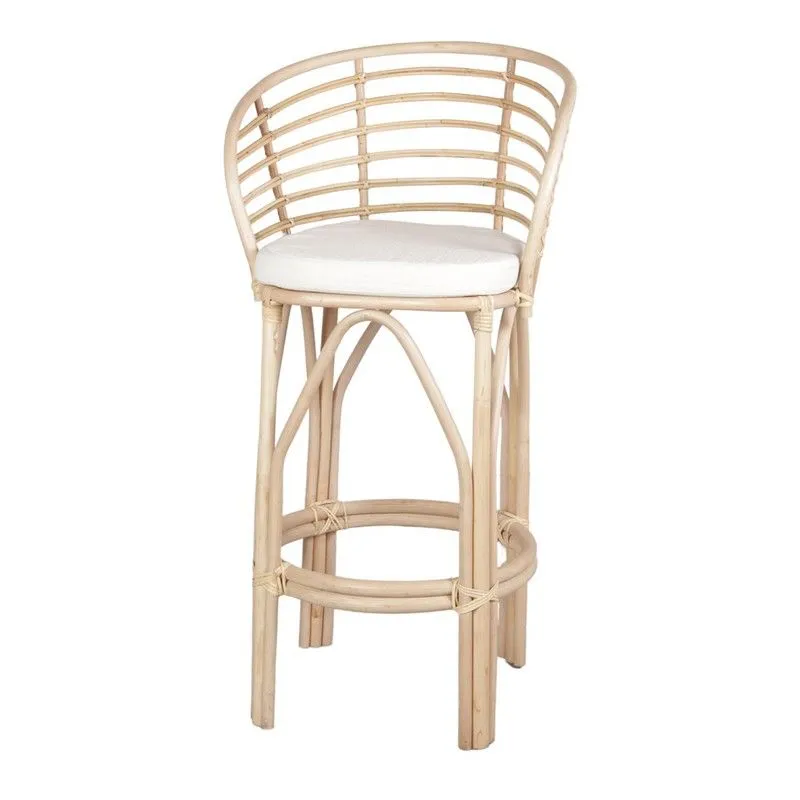 Tabouret haut en rotin naturel clair, 57 x 55 x 111 cm | désordre