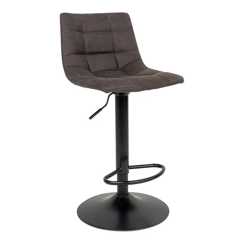 Tabouret haut réglable en hauteur en microfibre gris foncé, 43 x 43 x 108 cm | Middelfart