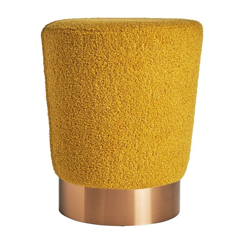 Tabouret bas en coton moutarde, Ø 35 x 42 cm | chauves-souris