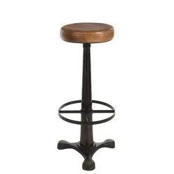 Tabouret en cuir / métal Conac