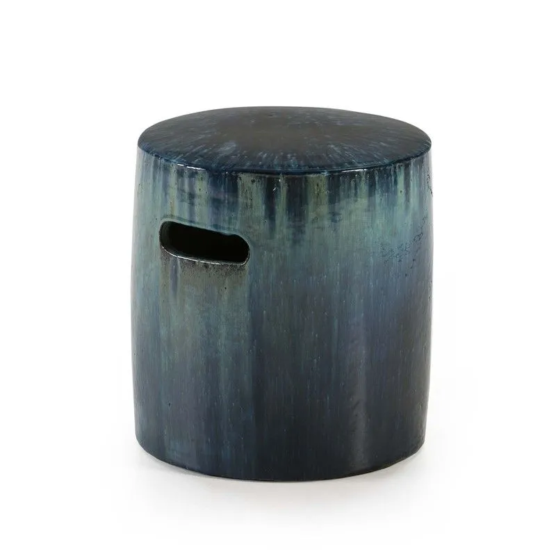 Tabouret en grès vert, 38x38x42 cm