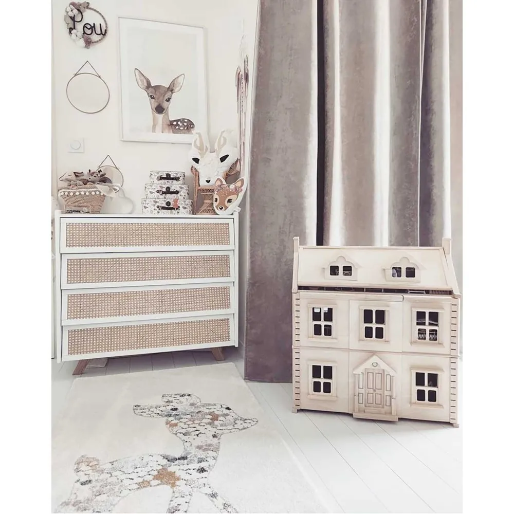 Tapis enfant Faon en laine synthétique 150 x 80 cm