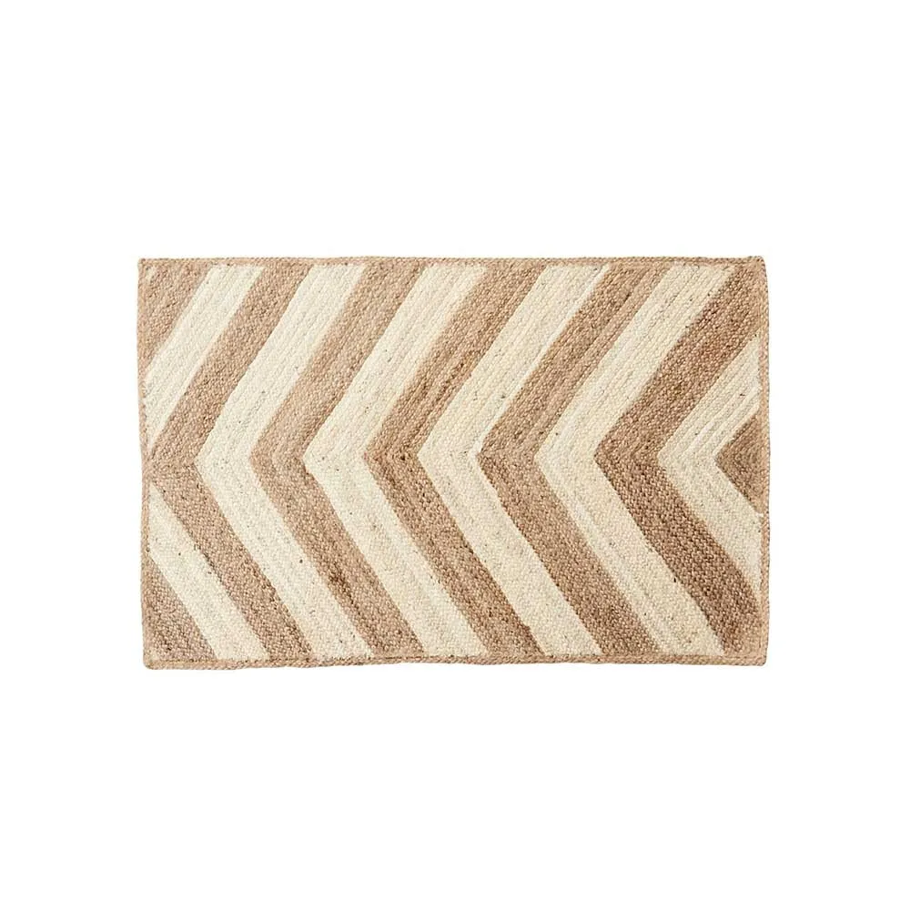 Tapis en jute " Juni " coloris Naturel et Sable 180 x 120 cm