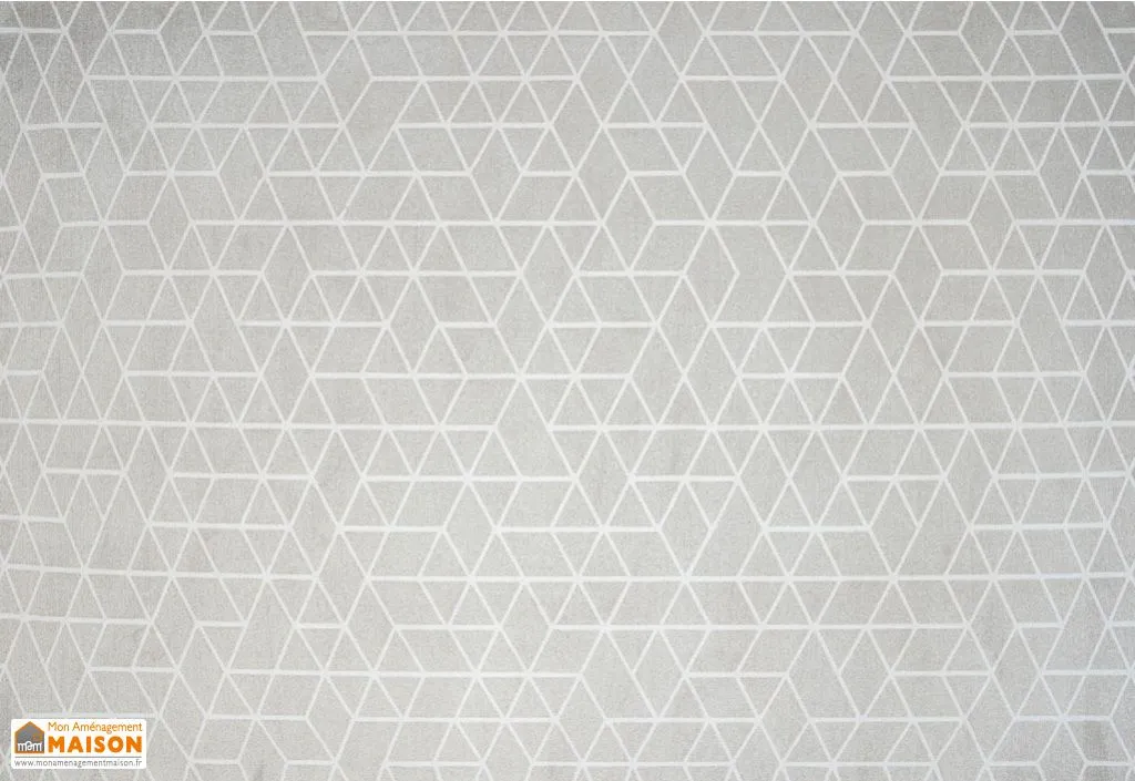 Tapis de salon rectangulaire beige en polyester - Origami