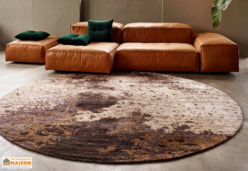 Tapis Rond en Fibres de Bambou Copper Moon (2 Tailles)