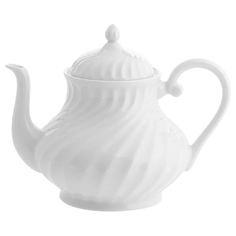 Théière en porcelaine blanche, 24,1 x 17,2 x 19,4 cm | Sagres