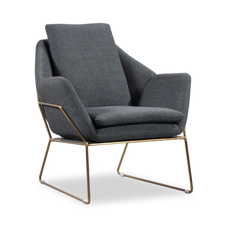 VOTRE | Fauteuil capitonné anthracite 78 x 78 x 77 cm