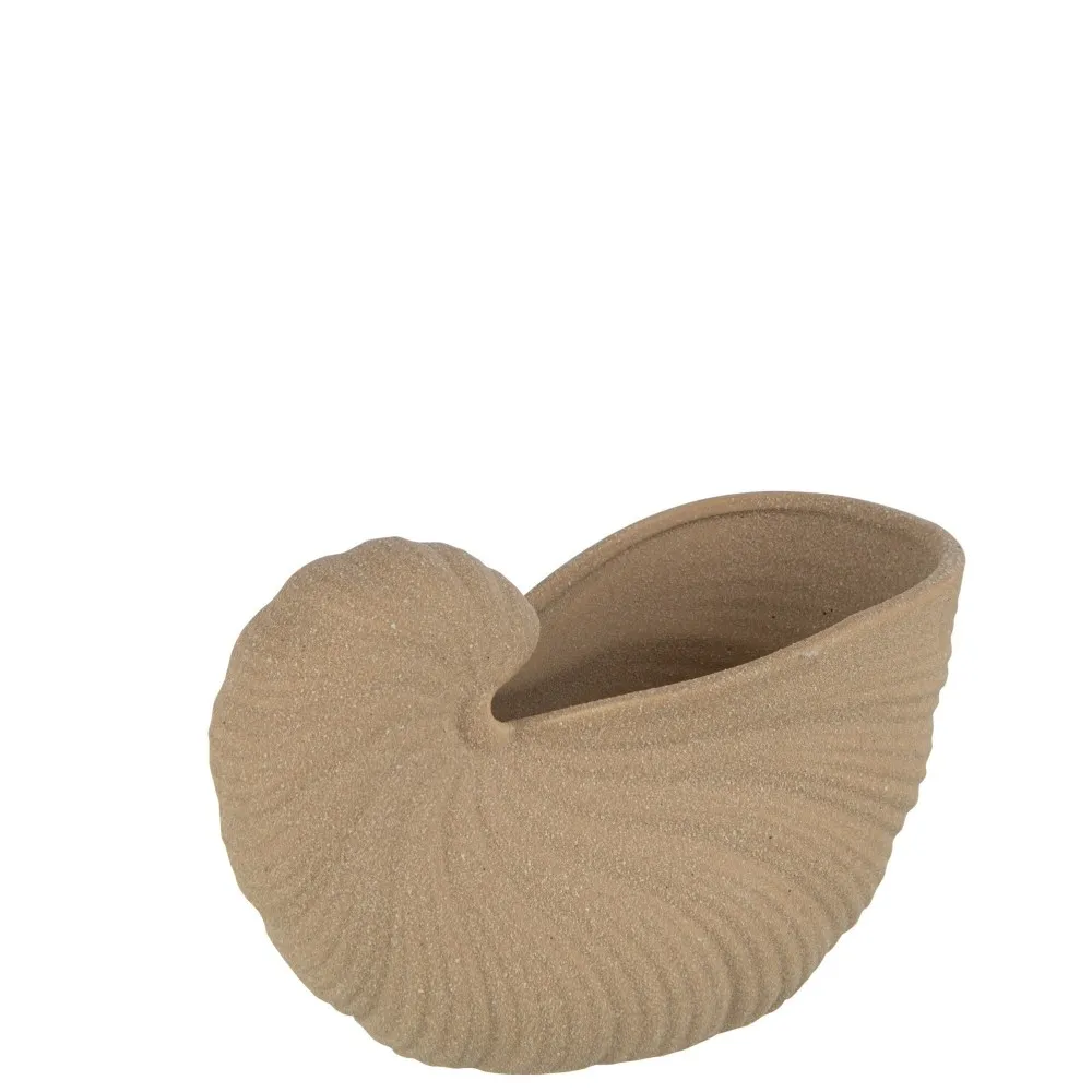 Vase coquillage en porcelaine texture beige forme originale