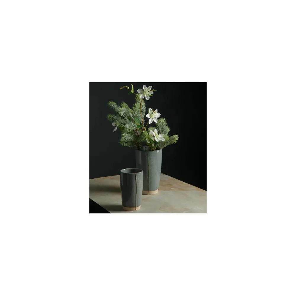 Vase Faro en grès émail réactif bleu