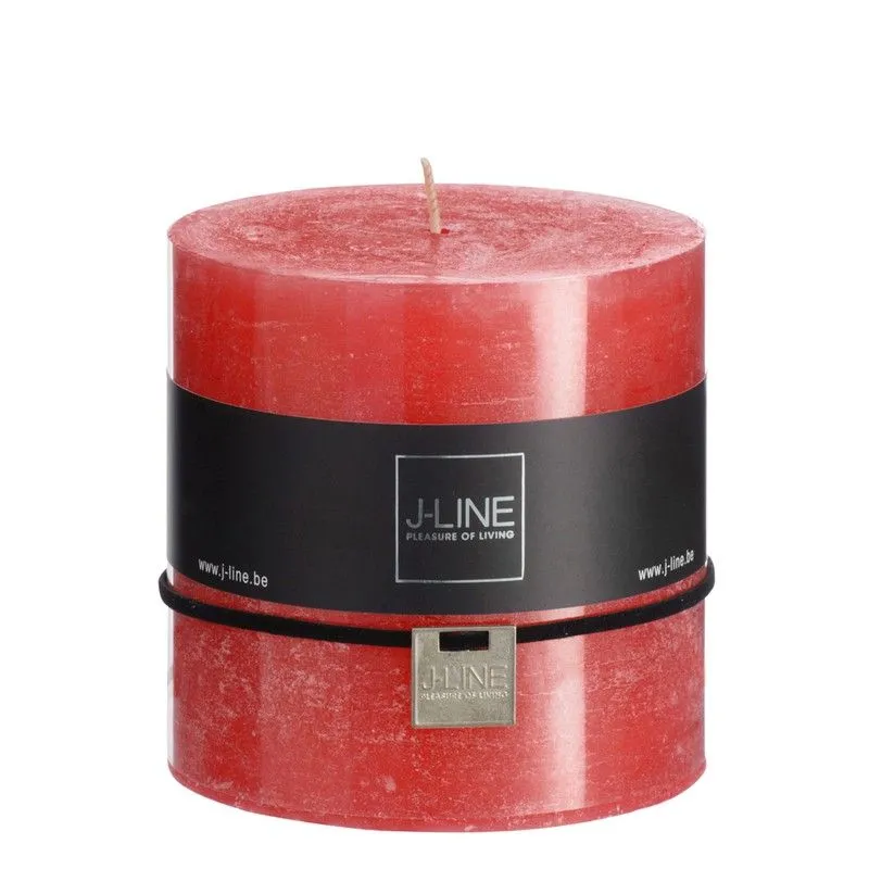 Bougie en cire de cylindre rouge, 10x10x10 cm
