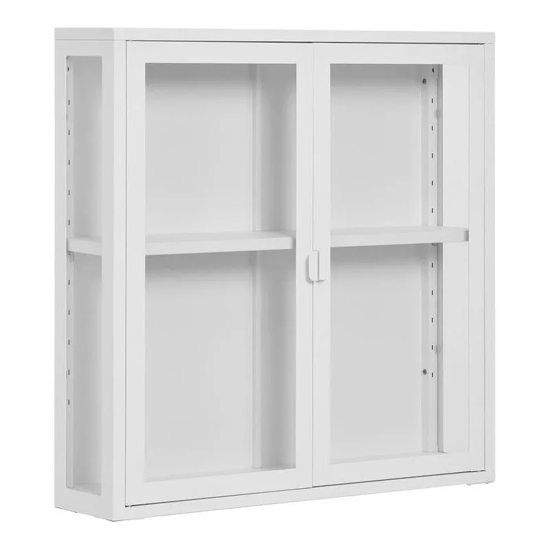 Vitrine suspendue en acier blanc, 80 x 18 x 80 cm | Brisbane