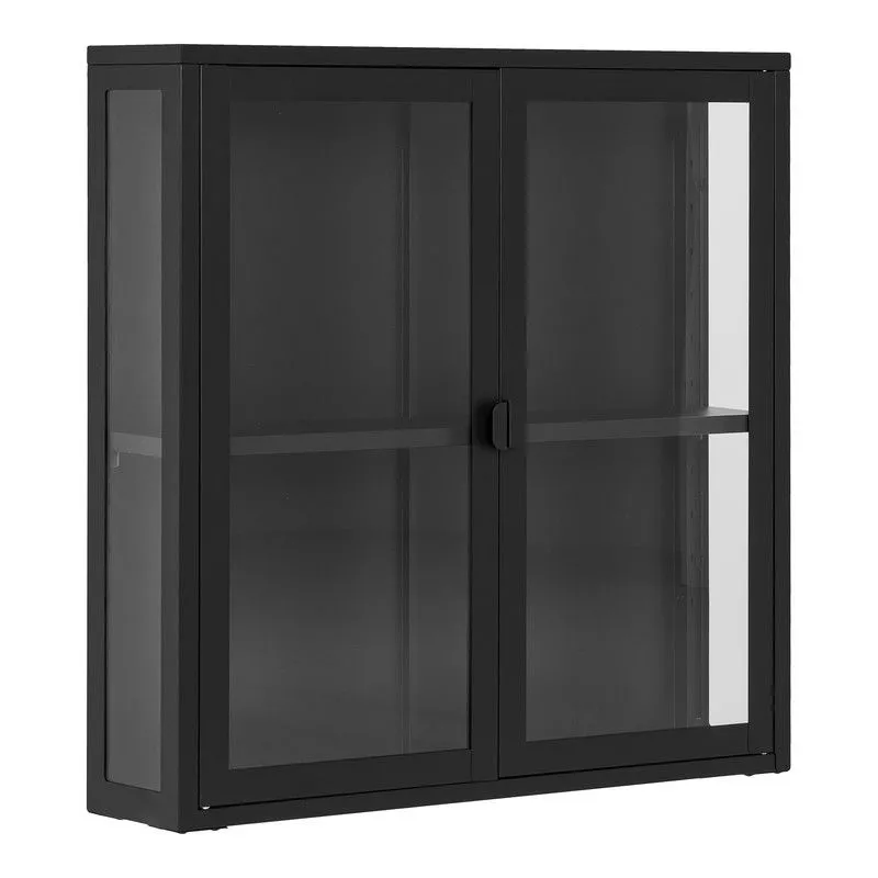 Vitrine suspendue en acier noir, 80 x 18 x 80 cm | Brisbane