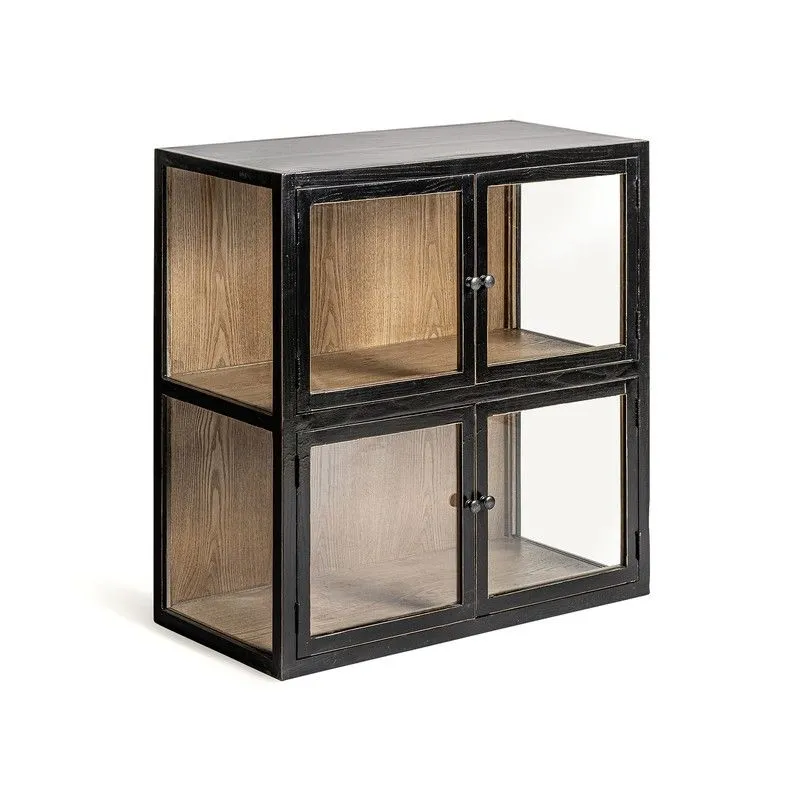 Vitrine modulaire en pin recyclé noir, 85 x 40 x 85 cm | Berne