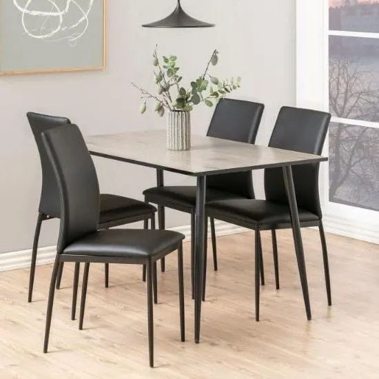 Table à manger Wilhelm 120x80 - chêne sauvage/noir