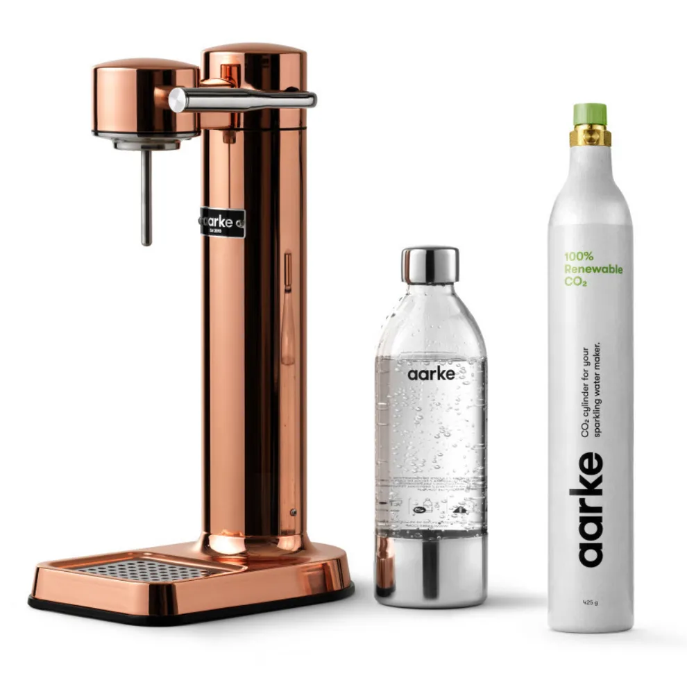 Appareil à gazéifier Cuivre avec une bouteille en PET recyclable 0,65 litre et une cartouche de gaz CO²