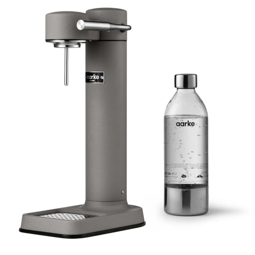Appareil à gazéifier Gris mat avec une bouteille en PET recyclable 0,65 litre sans cartouche de gaz CO²