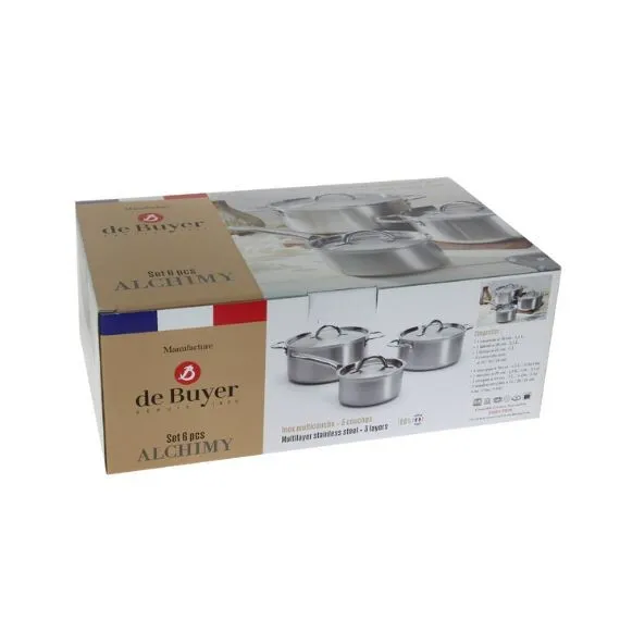 Batterie 6 pieces alchimy couvercles inox